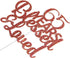 Rose Gold Glitter Cake Topper - 65 Years Blessed & Loved, 65th Birthday / Anniversary Party Decoration