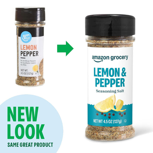 4.5 Oz Amazon Grocery, Lemon & Pepper Seasoning Salt
