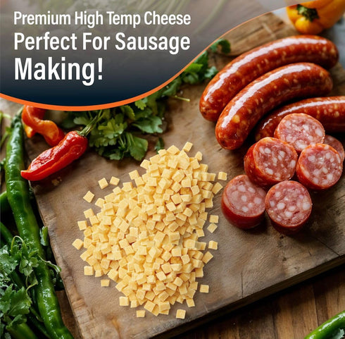 5 lb. 1/4 inch Prompt Prep High Temperature Diced Yellow Cheddar Cheese, Bag, diced Cube, Cheddar Cheese For Grilling