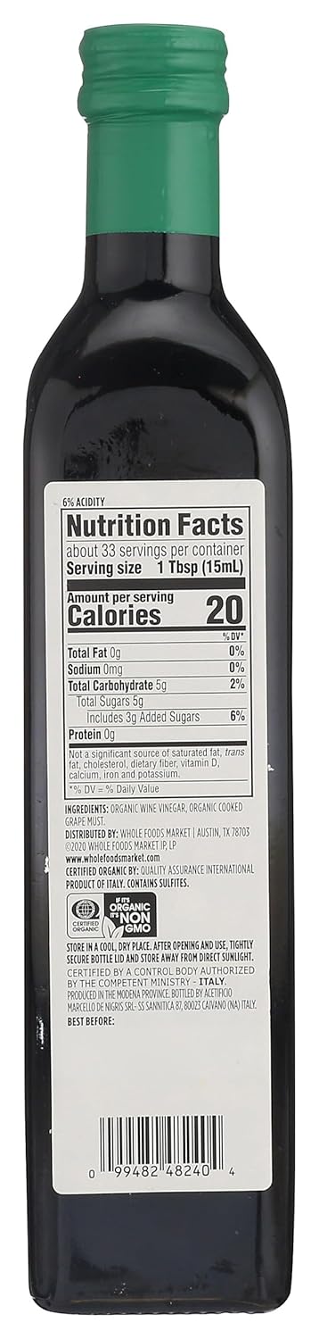 365 by Whole Foods Market 16.9 Oz , Organic Balsamic Vinegar of Modena, Fl