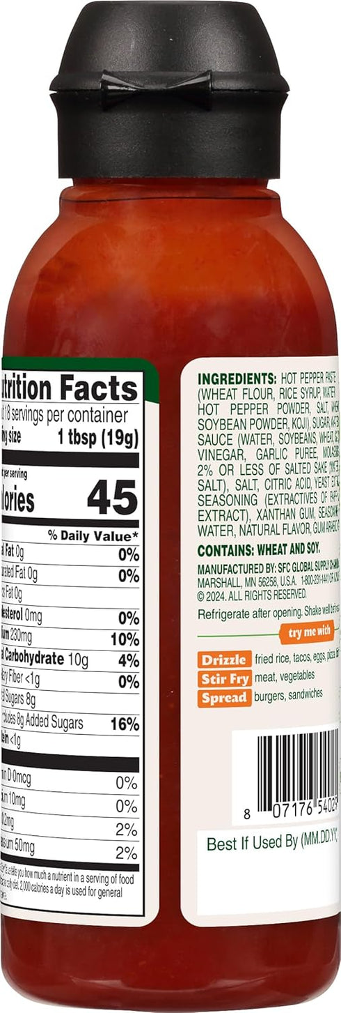 12.16 (Pack 1) Bibigo Korean-Style Hot & Sweet Gochujang Sauce, Ounce