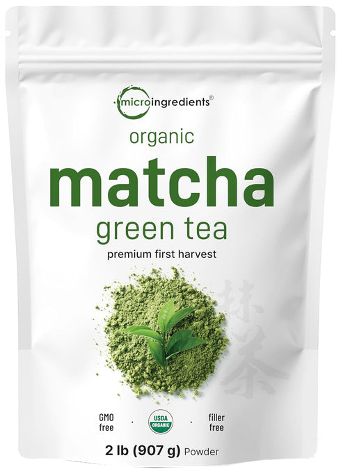 Micro Ingredients Organic Matcha Green Tea Powder, 2 lb | First Harvest,
