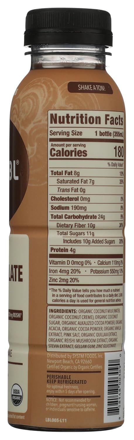 12 REBBL Organic Reishi Chocolate Elixir, FZ