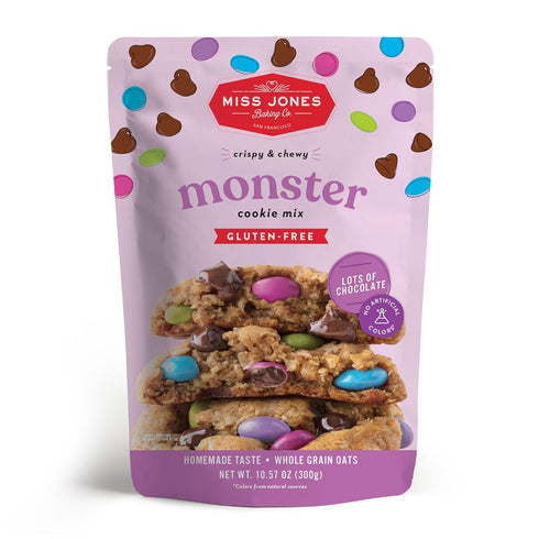 Miss Jones Baking Gluten-Free Monster Cookie Mix - Certified Gluten Free, Made with 100% Oats, Easy to Bake Desserts