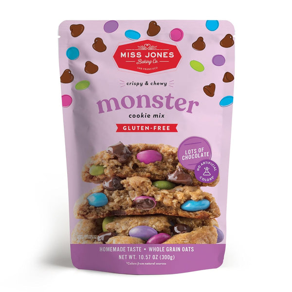 Miss Jones Baking Gluten-Free Monster Cookie Mix - Certified Gluten Free, Made with 100% Oats, Easy to Bake Desserts