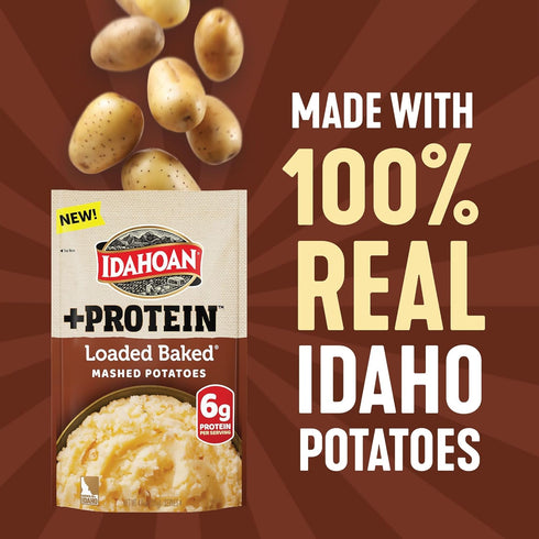 100% 4 4.6 (Pack 10) Idahoan Loaded Baked +Protein Mashed Potatoes, Naturally Gluten-Free, Real Idaho Potatoes