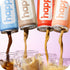 11 oz. 12 pack, 100% happy coffee canned mocha latte, cans, notes of cocoa & elation, arabica beans, no artificial