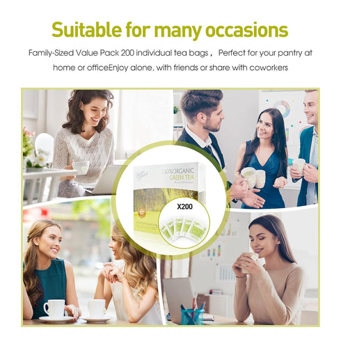 100% 200 Prince of Peace Organic Tea, BEST VALUE Family Size, Tea Bags (Organic Green Tea)