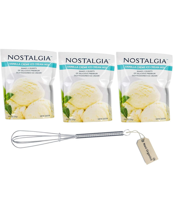 Nani Organics Ice Cream Mix. Vanilla. Each Pocket of 8 Oz Makes 2 Quarts