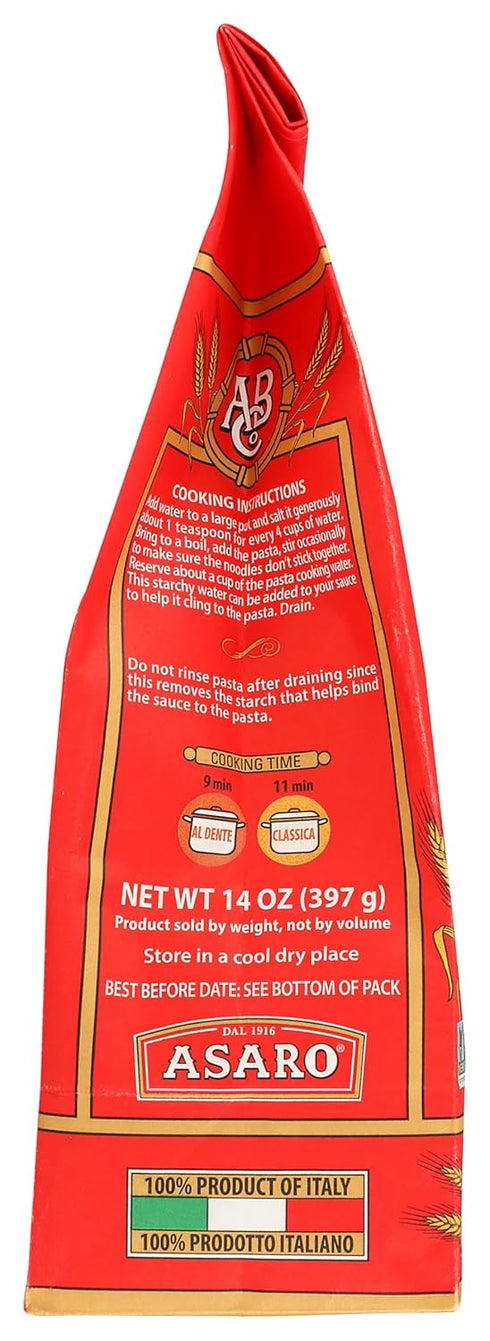 14 oz Partanna Organic Premium Pipette Rigate Italian Artisanal Pasta - Bronze Cut - Durum Wheat Semolina-Slow Dried