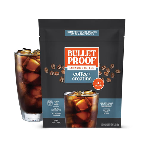 Bulletproof Coffee + Creatine Instant Coffee, 5g Micronized Creatine Monohydrate with Electrolytes