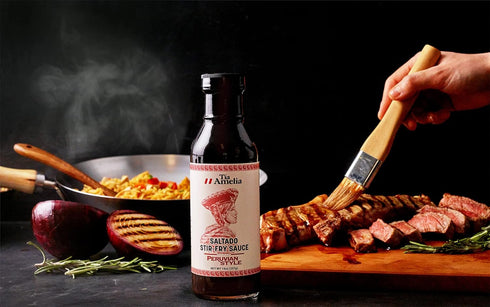Tia Amelia Lomo Saltado Stir-Fry Sauce - Gluten-Free Peruvian Chinese Fusion Sauce for Cooking Steak, Chicken, Seafood