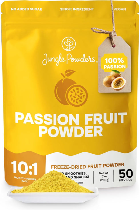 Jungle Powders Passion Fruit Powder 7 Ounce, Freeze Dried Passion Fruit Puree