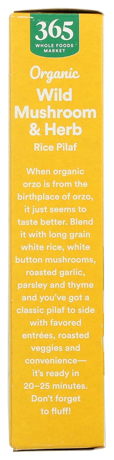 365 6 (Pack 4) by Whole Foods Market, Organic Mushroom and Herb Rice Pilaf, Ounce