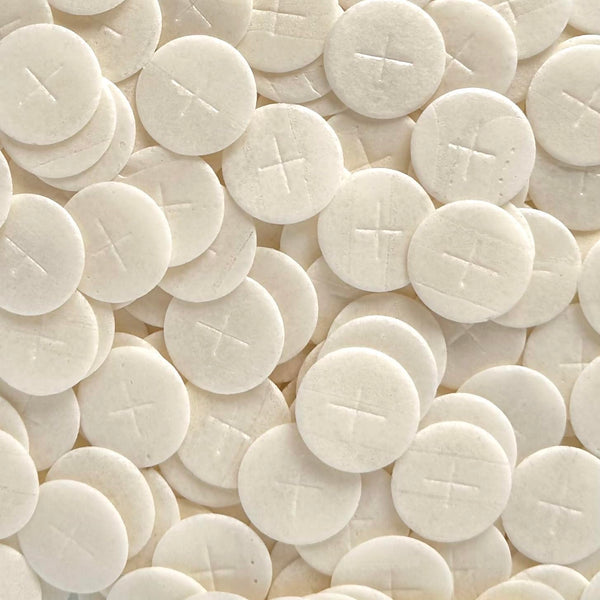 Altar Bread 1 1/8" White Cross Design 300 Communion Hosts