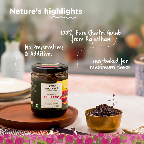 |16 Oz Rose Petal Jam Gulkand | Made from Premium Chaitri Rose | Naturally Sweetened with Raw Honey & Mishri | Best