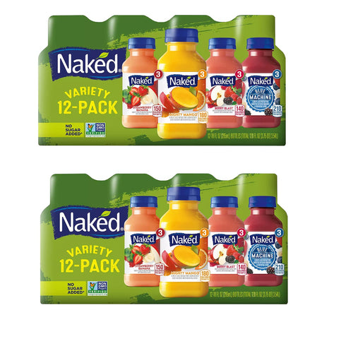 Gourmet Kitchn Naked Juice Variety Pack | Strawberry Banana, Mighty Mango, Berry Blast and