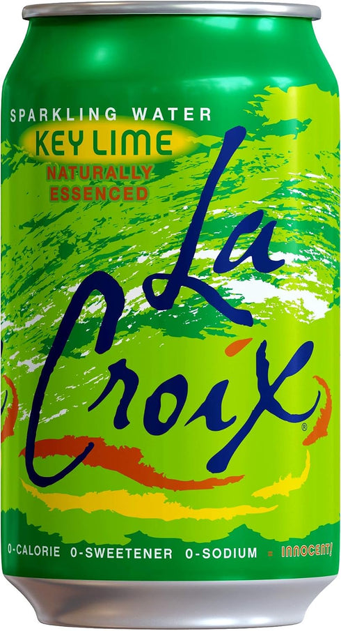 12oz 8 Pack, LaCroix Sparkling Water, Key Lime Flavor, Cans, Naturally Essenced Flavor