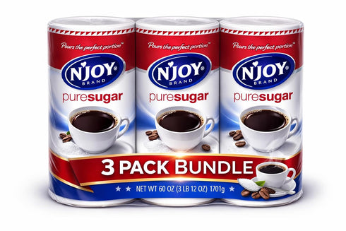Generic 3 Pack N'JOY Pure Sugar, Bundle. Pours the Perfect Portion
