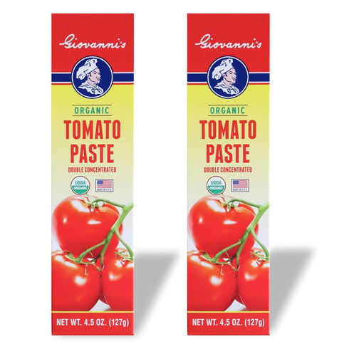 Giovanni's Organics USA Giovannis Organic Double Concentrated Tomato Paste 2 Pack (4.5 oz Tubes) |