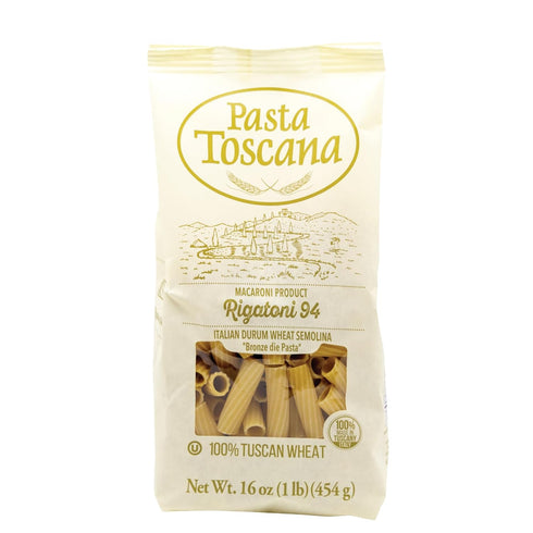Pasta Toscana 16 oz (Pack 3, | Bronze Die Pasta | Italian Durum Wheat Semolina | Bronze die Pasta, of Rigatoni)