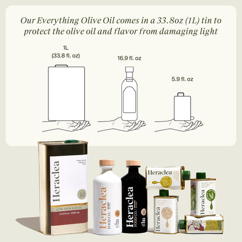 33.8oz Heraclea - Everything Oil - Extra Virgin Olive Oil - Organic Olive Oil - Extra Virgin - Cold Pressed