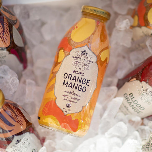 16 Oz (Pack 12) Harney & Sons Organic Orange Mango Juice Drink, Glass Bottles, Fl