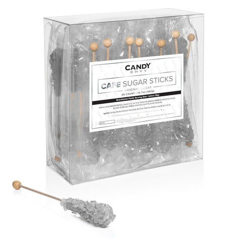 Candy Envy - Silver Caf Sugar Sticks Mini Rock Candy - 36
