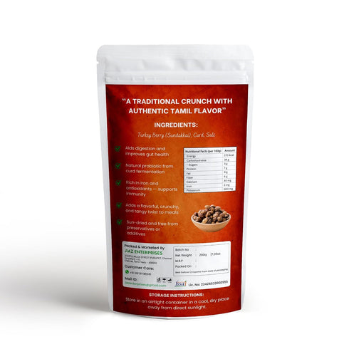 7.05 (200g) Jiaz Enterprises Dried Turkey Berry (Sundakkai Vathal) | Sun-Dried Turkey Berry | No Preservatives |