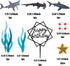 9 Pack Shark Cake Topper Figurines, Shark Decoration for Kids Baby Shower Ocean Theme Birthday Party