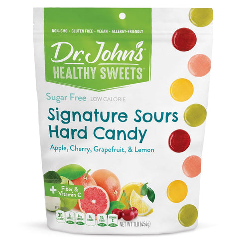 Dr. John's Healthy Sweets Signature Sour Flavors Hard Candy with Zero Sugar,