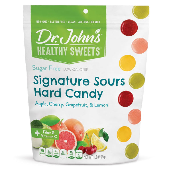 Dr. John's Healthy Sweets Signature Sour Flavors Hard Candy with Zero Sugar,