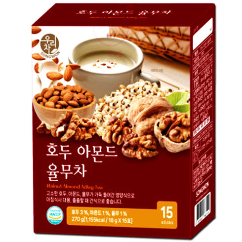 SONGWON Walnut, Almond & Yulmu Tea with 3 Nut Toppings Sweet &