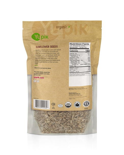 2.2 lb (35.2 oz), Yupik Organic Sunflower Seeds, No Shell, Non-GMO, Vegan, Gluten-Free, Kosher, Raw Seeds, Salt-Free