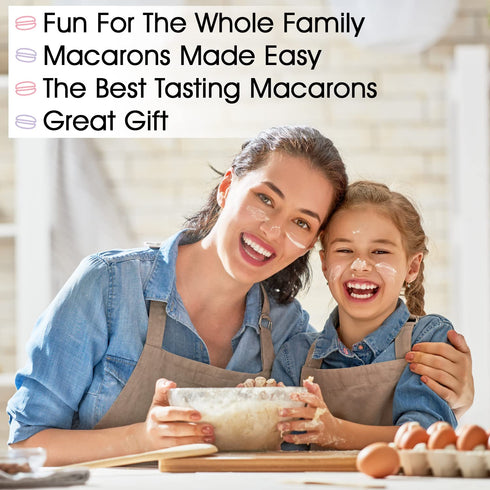 Macalicious Macaron Baking Mix - DIY Bake Your Own French Macarons Kit with All Dry Ingredients, Piping Tip, Template