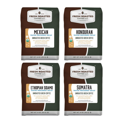 Fresh Roasted Coffee, Unroasted Water Process Decaf Home Roasting Starter Kit, Kosher
