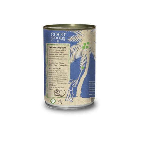 13.5 oz (Pack 12) CocoGoodsCo Vietnam Single-Origin Organic Coconut Milk Lite/Light/Low-fat fl. - Gluten-free, Non-GMO