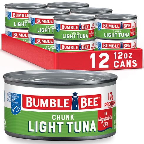 Bumble Bee Chunk Light Tuna In Oil, 12 oz Can (Pack of