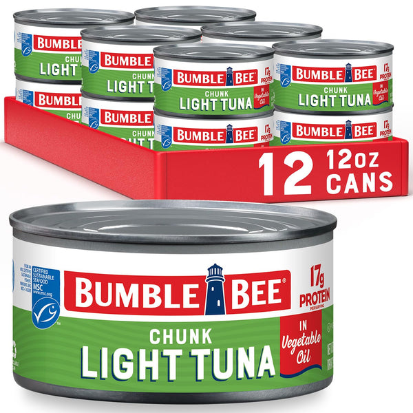 Bumble Bee Chunk Light Tuna In Oil, 12 oz Can (Pack of
