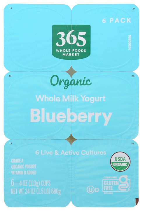 365 by Whole Foods Market , Organic Blueberry Whole Milk Yogurt, 24 oz