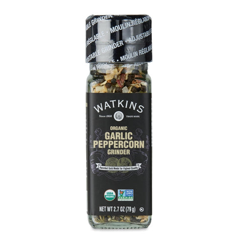 2.7 3-Pack Watkins Organic Grinder, Garlic Peppercorn, Ounce