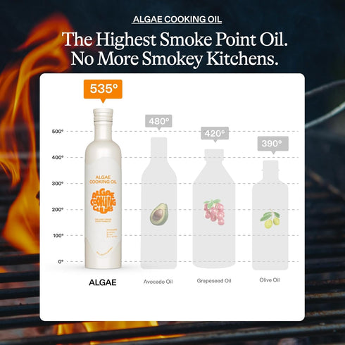 100% 535F Omega-9 (16 oz) Algae Cooking Club Chef-Grade Algae Cooking Oil - Avocado Oil Alternative - High Smoke Point