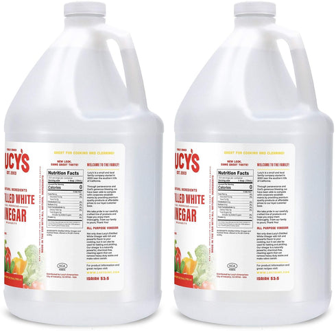 1 128oz. (Pack 2) Lucy's Family Owned - Natural Distilled White Vinegar, Gallon