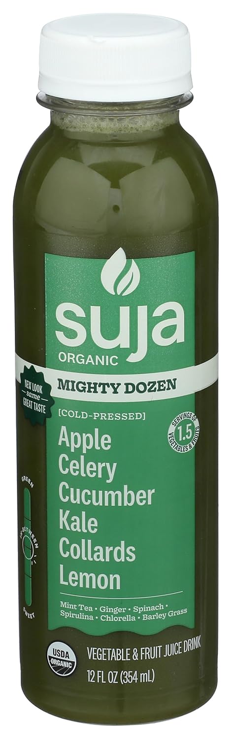 Suja Organic Mighty Dozen, Celery, Cucumber, Kale, Collard Greens, Apple, 12 Fl