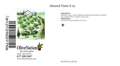8 OliveNation Almond Paste, Sweetened Blanched Ground Almonds - ounces