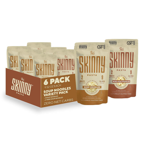 Its Skinny Pasta Variety Pack 3 Soup Noodles and 3 Wide Soup