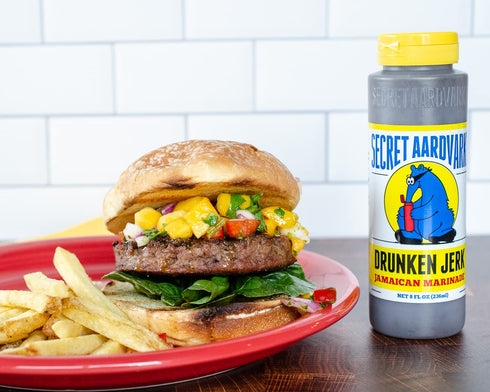 Secret Aardvark Drunken Jerk Hot Sauce, Jamaican Jerk Sauce & Marinade, 8 fl oz, 2 Pack