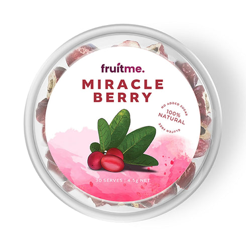 Fruit Me 30 Miracle Berry Whole Fruit - Gently Dried Miracle Fruit Seedless Halves - Sweeten Those Sour Moments