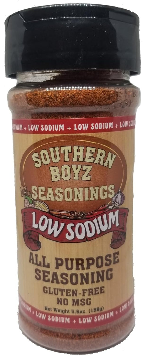 Southern Boyz Low Sodium All Purpose Cajun Creole Seasoning, 5.6 Ounce Shaker (No MSG Blend)