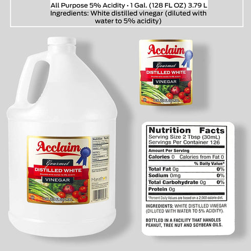 Toph 128 (1 5% Acclaim All Natural Distilled White Vinegar, Ounces Gallon) - Acidity